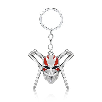 Bleach - Keychain Kurosaki Ichigo Ulquiorra Mask Sword Metal Pandent Keyring for Women Men Car Jewelry Fan Cosplay Prop